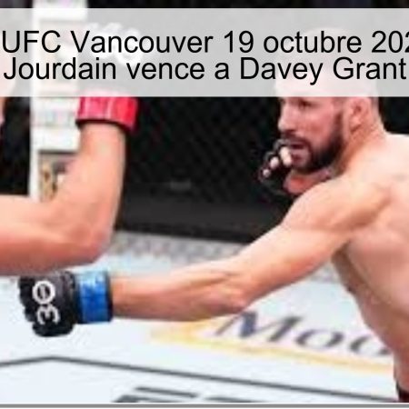 Predicción UFC Vancouver 19 octubre 2025: Charles Jourdain vence a Davey Grant