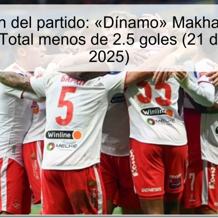 Predicción del partido: «Dínamo» Makhachkala vs «Spartak» – Total menos de 2.5 goles (21 de octubre de 2025)