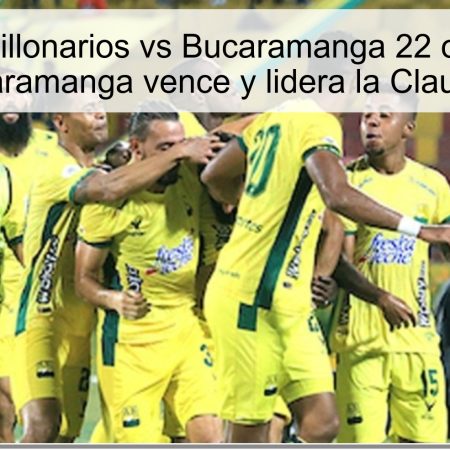 Pronóstico Millonarios vs Bucaramanga 22 octubre 2025: Bucaramanga vence y lidera la Clausura