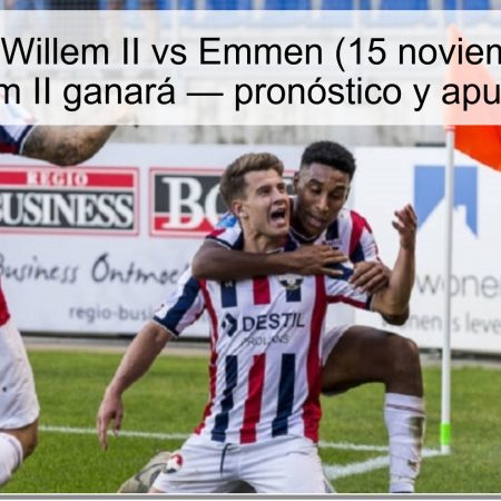 Predicción Willem II vs Emmen (15 noviembre 2025): Willem II ganará — pronóstico y apuestas