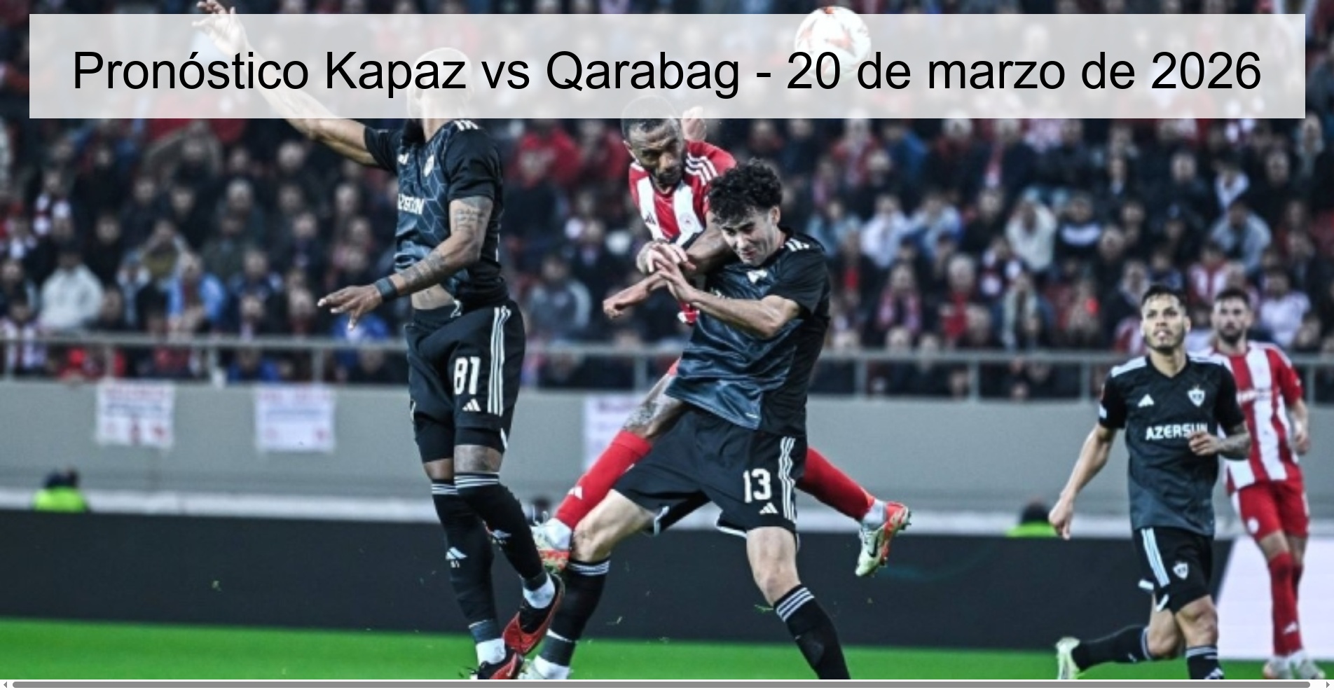 Kapaz Vs Qarabag Prediction – March 20, 2026