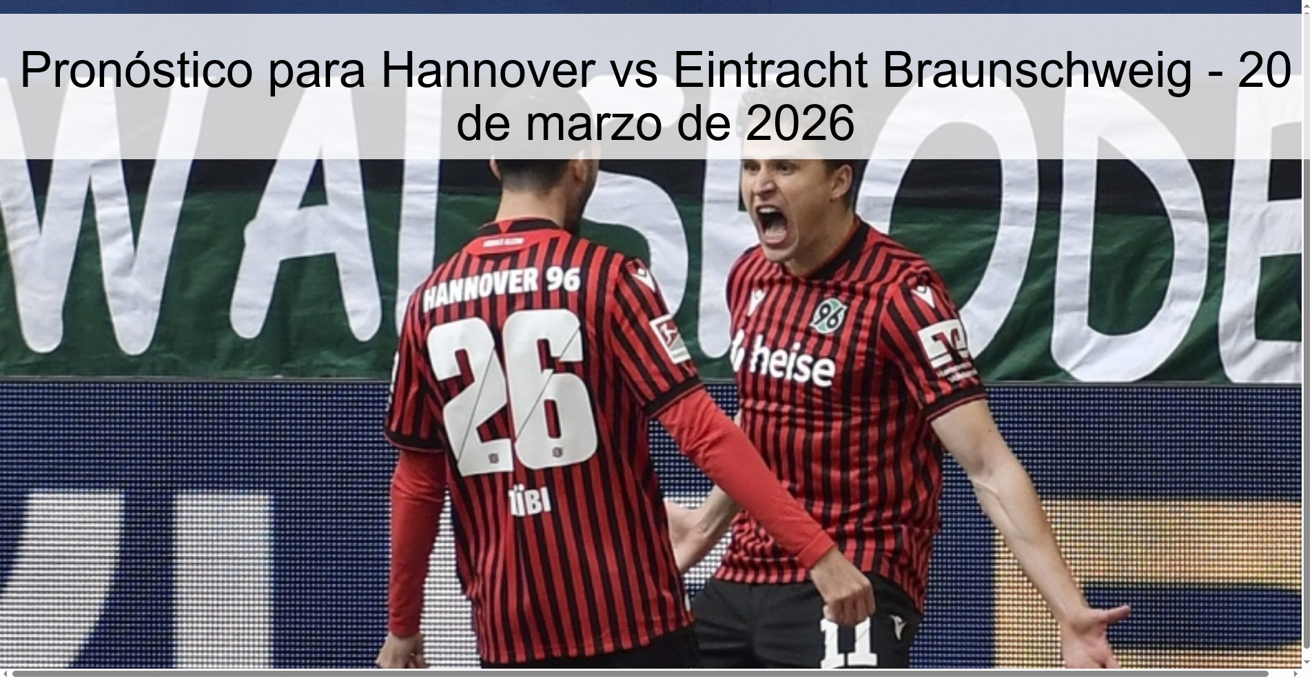 Prediction For Hannover Vs Eintracht Braunschweig