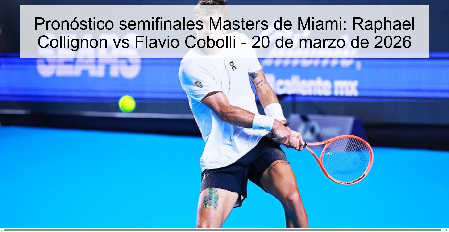 Miami Masters Semifinals Prediction: Raphael Collignon Vs Flavio Cobolli
