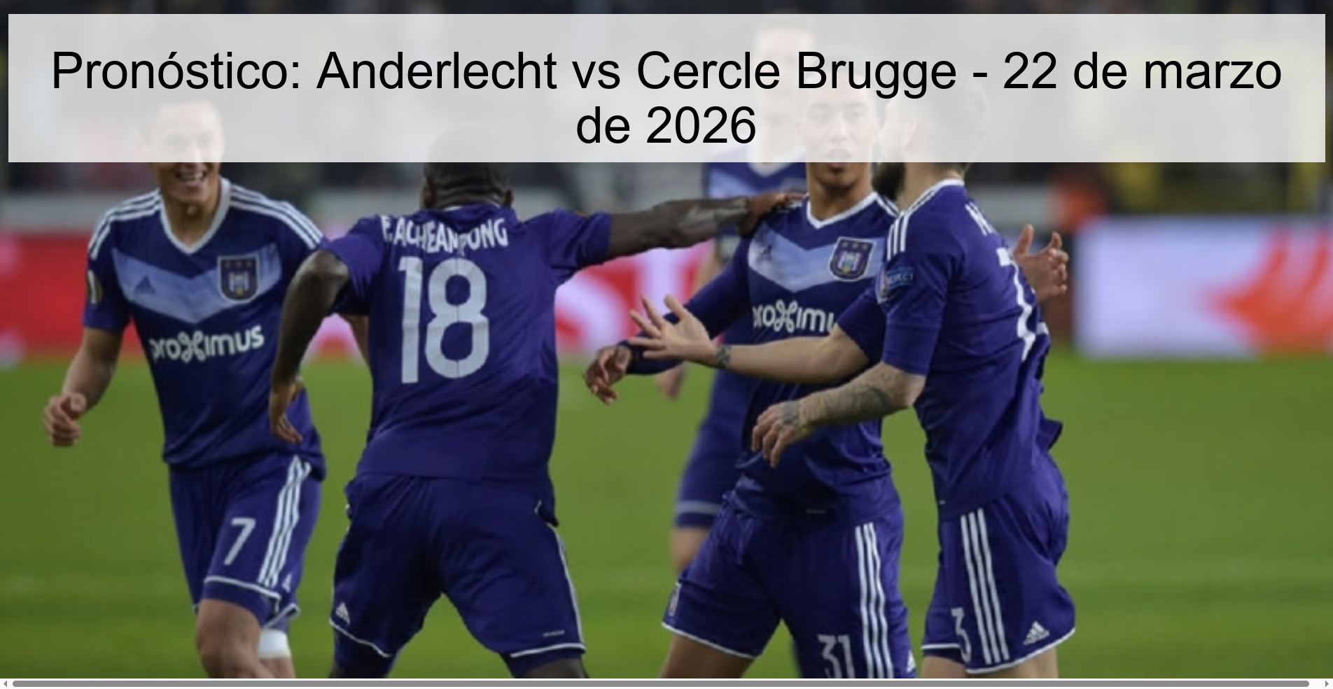 Prediction: Anderlecht Vs Cercle Brugge