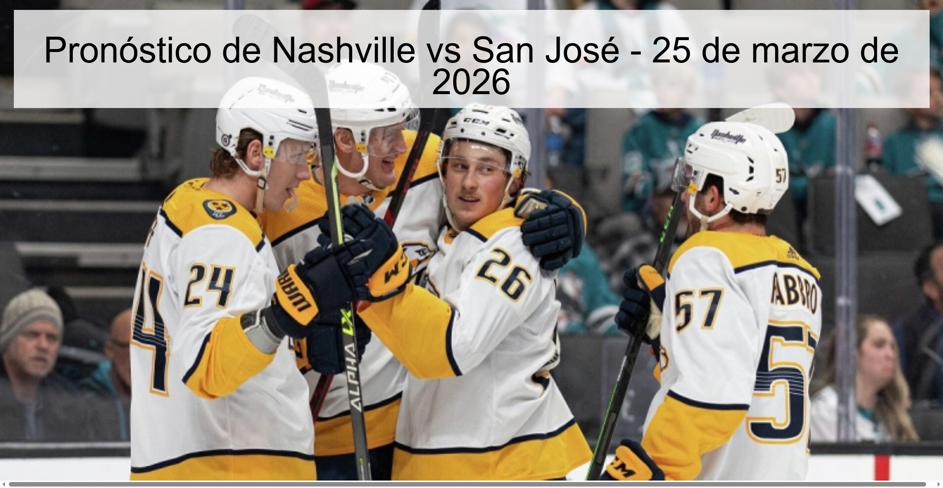 Nashville Vs San Jose Prediction