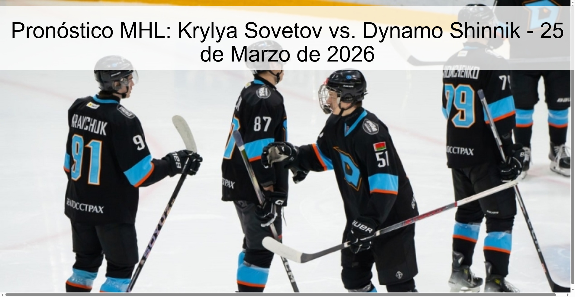 MHL Prediction: Krylya Sovetov Vs. Dynamo Shinnik