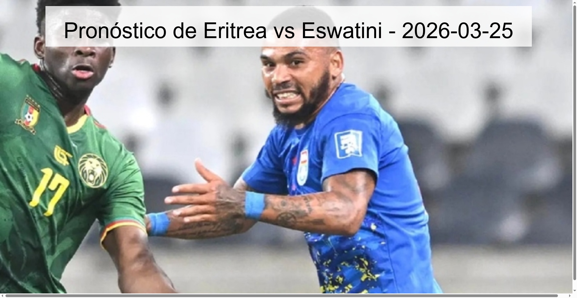 Eritrea Vs Eswatini Prediction