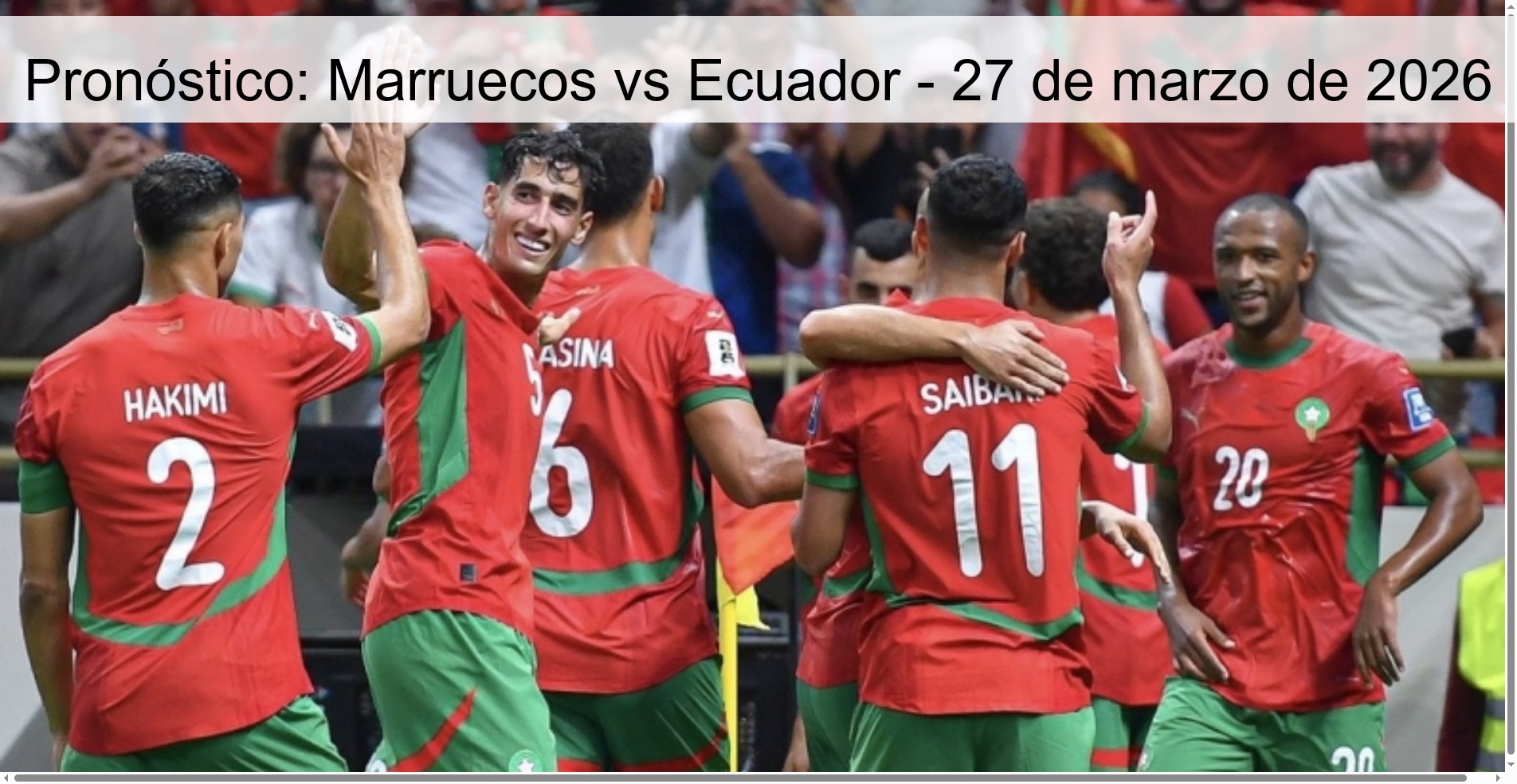 Prediction: Morocco Vs Ecuador – March 27, 2026