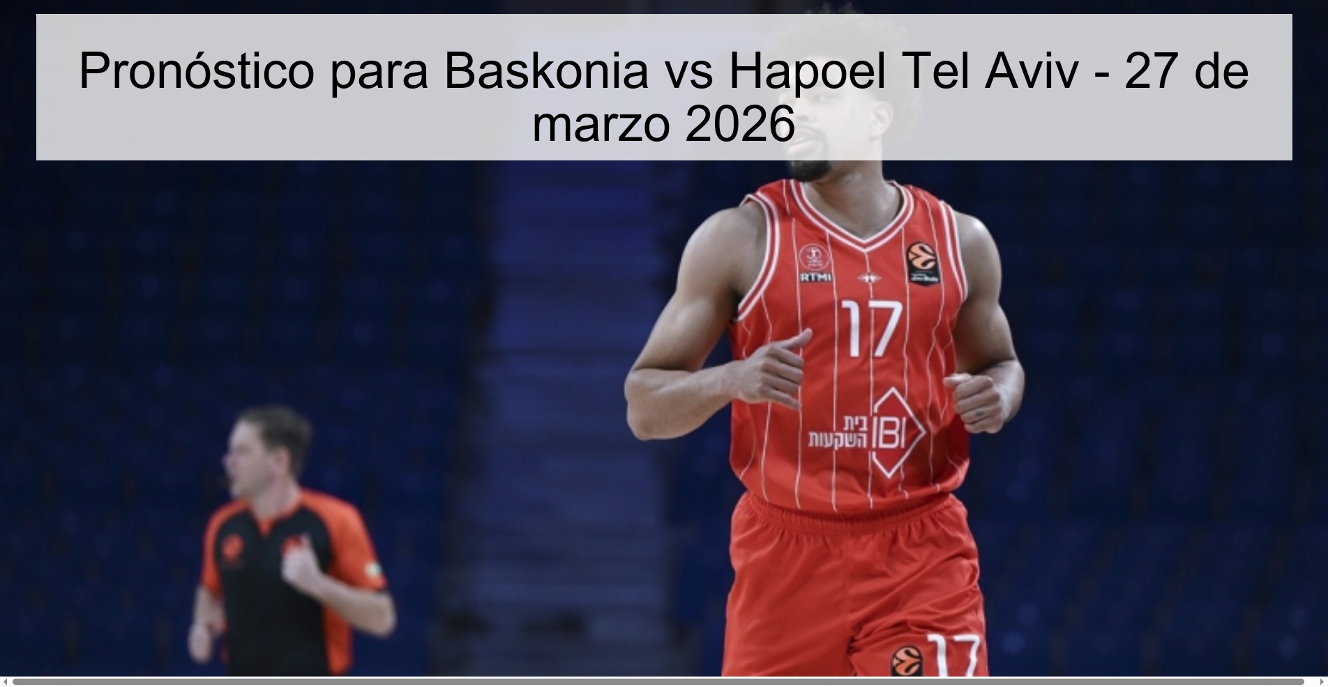 Prediction For Baskonia Vs Hapoel Tel Aviv